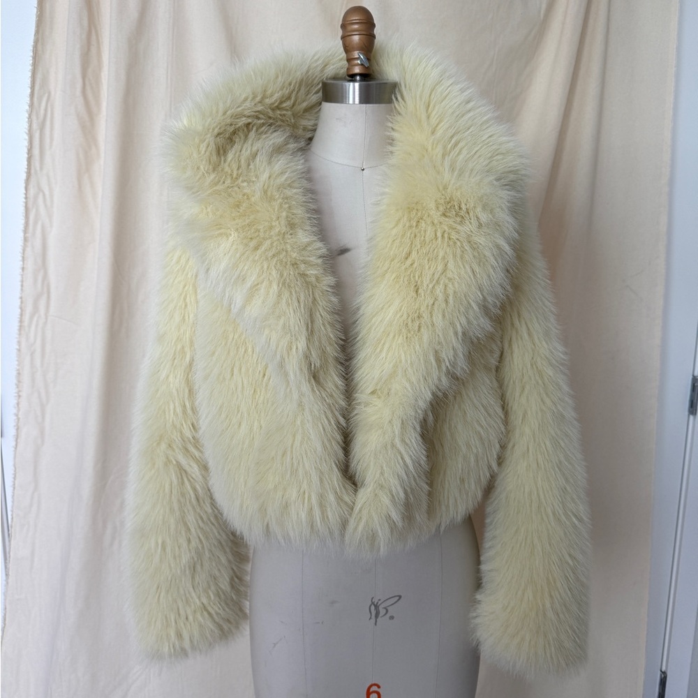 Zara Beige Faux Fur Jacket
